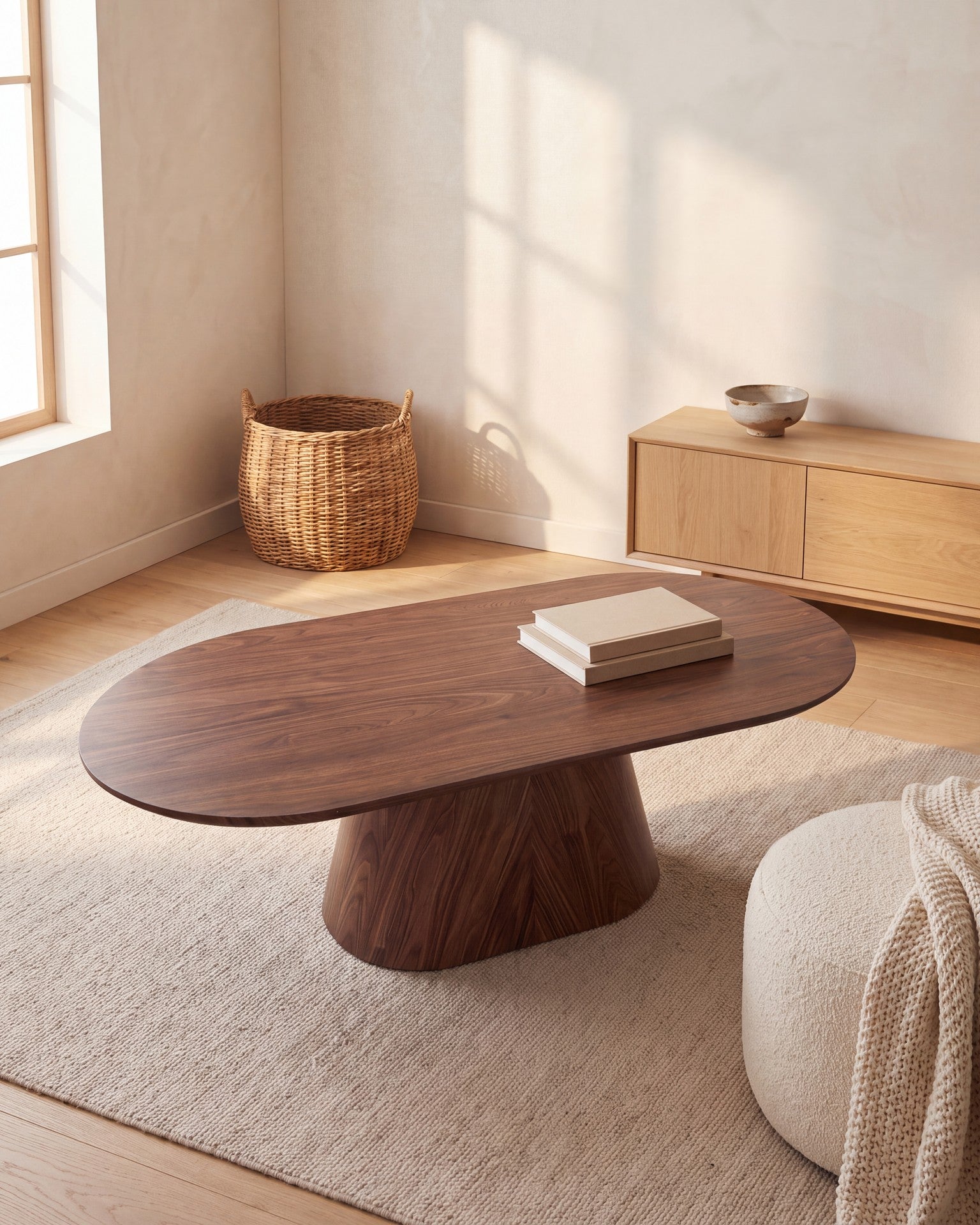 Table basse FOREST en effet bois noyer