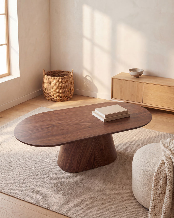 Table basse FOREST en effet bois noyer